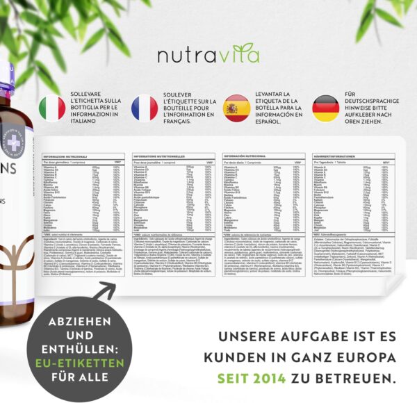 Multivitamin & Mineralstoffe - 365 hochdosierte Tabletten mit Bioaktiv-Formen und Premium-Rohstoffen - Unabhängig Laborgetestet - vegane, Multivitamintabletten mit 26 aktiven Vitamine – Bild 7