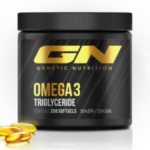 GN Laboratories Omega 3 – Fischöl Kapslen mit 4000mg (2000 mg EPA & 1000 mg DHA) pro Tagesdosis – 200 Softgels – ohne Vitamin E – Aufwendig gereinigt, aus kontrolliertem Fischfang – Laborgeprüft