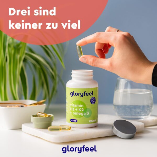 Vitamin D3 K2 Omega 3-5000 IE + K2VITAL® + 1000mg Fischöl Triglyceride Form (DHA + EPA) - 99,7+% All-Trans Vitamin K2 MK7 - Hochdosiert, laborgeprüft in Deutschland hergestellt – Bild 3