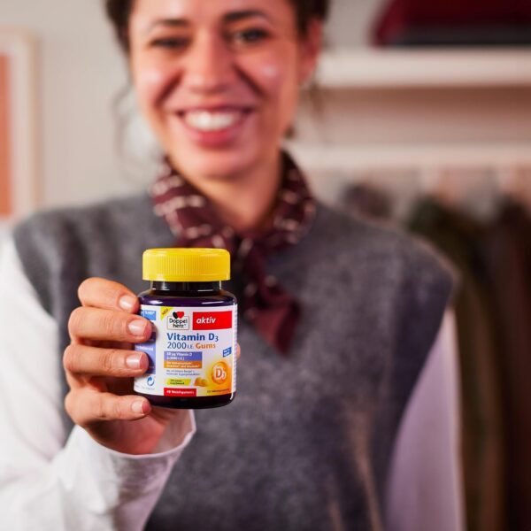 Doppelherz Vitamin D3 - Vitamin D trägt zur normalen Funktion des Immunsystems bei - 40 leckere Gums mit Zitronen-Geschmack – Bild 3