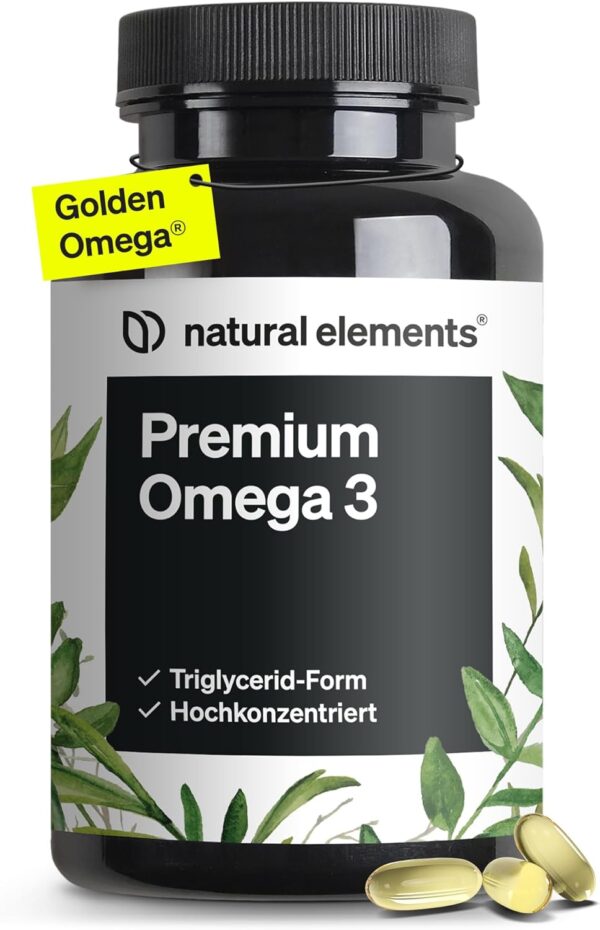 Premium Omega 3 – 120 Kapseln – GoldenOmega® mit 80% Omega 3 Anteil – in Triglycerid-Form – Laborgeprüft, aufwendig aufgereinigt und aus nachhaltigem Fischfang - in Deutschland hergestellt