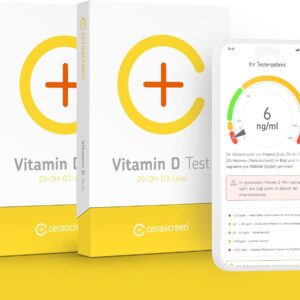 Vitamin D Test Doppelpackung von CERASCREEN - Spiegel messen und Bedarf erkennen | Testkit für zu Hause | Zertifiziertes Labor | Konkrete Handlungsempfehlungen und Gesundheitsinformationen