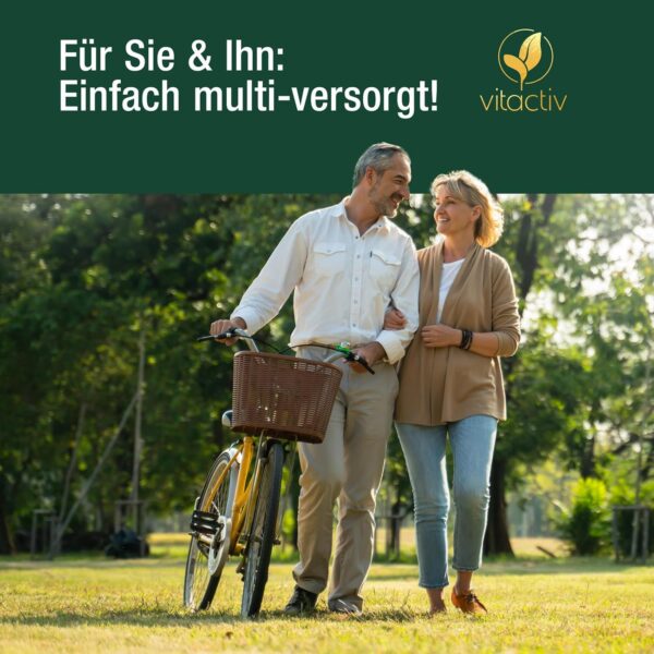 Vitactiv MULTI 50 plus - Multivitamin Komplex Menschen ab 50 - Vitamine, Mineralien, Spurenelemente - Vitamin B, C, E, K, D, Magnesium, Kalzium, Zink - Hochdosiert, Hormonfrei, ohne Jod - 60 Kapseln – Bild 2