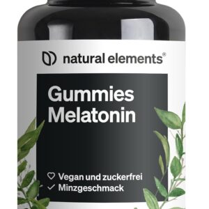 Melatonin Gummies – 0,5mg Melatonin Schlafhormon – 90 Gummies mit Vitamin B6 & Minzgeschmack – vegan – laborgeprüft