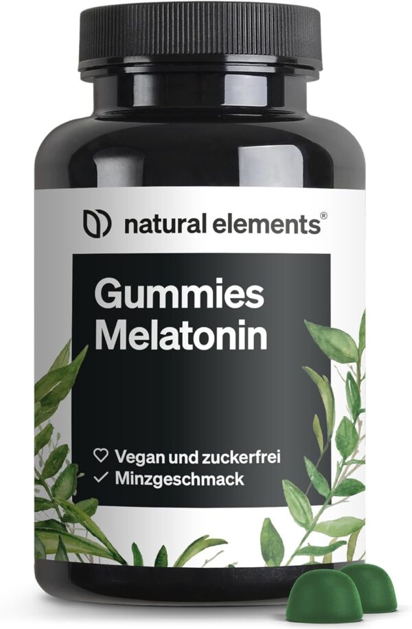 Melatonin Gummies – 0,5mg Melatonin Schlafhormon – 90 Gummies mit Vitamin B6 & Minzgeschmack – vegan – laborgeprüft