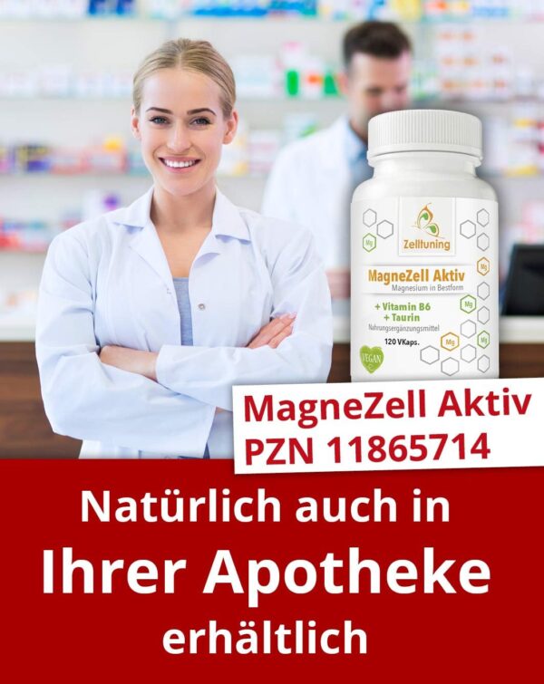 Magnesium Hochdosiert Kapseln - MagneZell Aktiv, Magnesium Komplex Vegan - 120 Magnesium Pulver Kapseln, Mit Vitamin B6 und Taurin - Zelltuning Magnesium Ohne Zusatzstoffe aus Deutschland – Bild 3