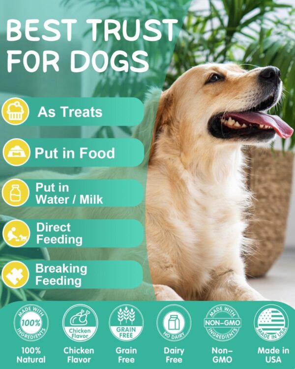 Haut und Fell für Hunde - Skin & Coat Omega 3 für Hunde- Fortschrittliche Formel für gesunde Haut und Glänzendes Fell - Reich an Lachsöl, Omega 3 & 6, Vitaminen - Geschmack Huhn – Bild 7