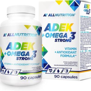 ALLNUTRITION ADEK + Omega 3 Starkes Nahrungsergänzungsmittel auf der Basis eines Komplexes fettlöslicher Vitamine für eine bessere Immunität starke Knochen scharfes Sehvermögen