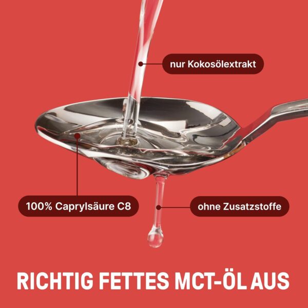 BRAINEFFECT MCT-Öl C8 (1000ml) - Bildet 300% mehr Ketone als andere MCT-Öle (100% C8) - Ketogene Ernährung - Reiner Extrakt aus Kokosnussöl - – Bild 2