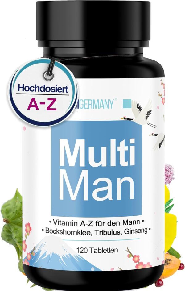 🆄🅽🆂🅴🆁 𝗧𝗜𝗣𝗣: Multivitamin Tabletten A-Z [26X HOCHDOSIERT] für Männer mit Ginseng & Tribulus Komplex + Laborgeprüft in Deutschland