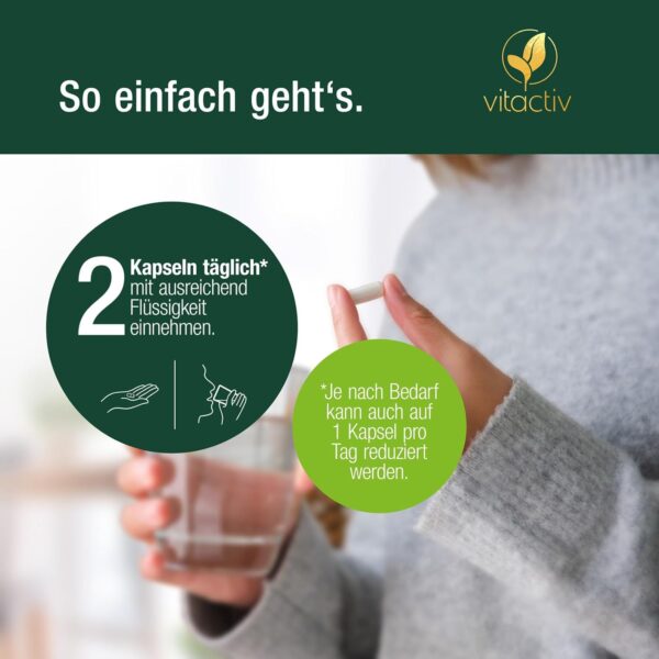 Vitactiv MULTI 50 plus - Multivitamin Komplex Menschen ab 50 - Vitamine, Mineralien, Spurenelemente - Vitamin B, C, E, K, D, Magnesium, Kalzium, Zink - Hochdosiert, Hormonfrei, ohne Jod - 60 Kapseln – Bild 6