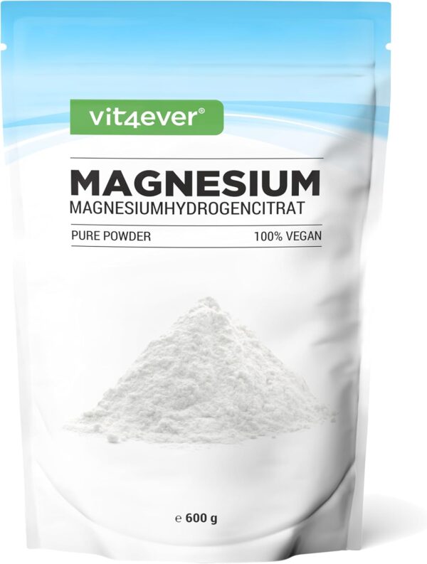 Magnesium Pure - 600 g Pulver (4,3 Monate Vorrat) - Laborgeprüft (Wirkstoffgehalt & Reinheit) - Reines Pulver ohne Zusatzstoffe - Premium Qualität - Vegan