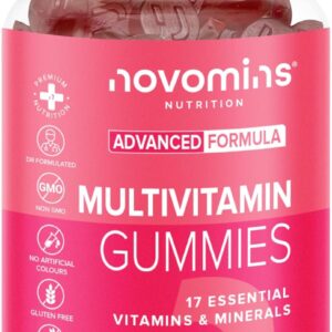 Multivitamin Hochdosiert - 17 Vitamine & Mineralien - Vegane Multivitamin Gummibärchen - Glutenfrei - A-Z Vitamin Komplex - Alternative zu Multivitamin Tabletten - für Immunsystem - 1 Monat - Novomins