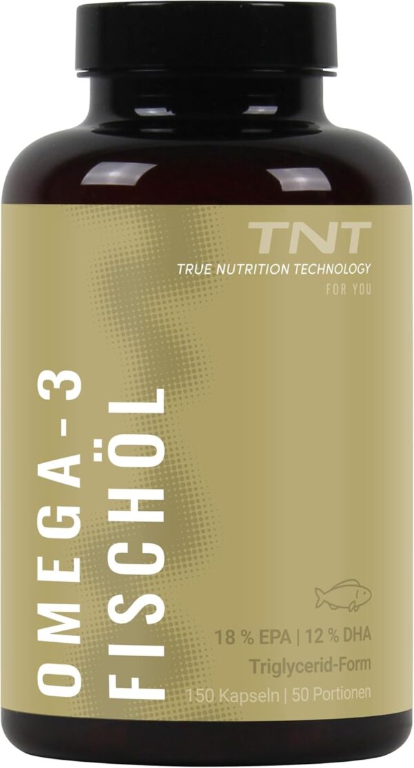 TNT Omega 3 (150 Kapseln) • 2760mg Fischöl mit EPA & DHA pro Tagesdosis • Hochdosiert und laborgeprüft