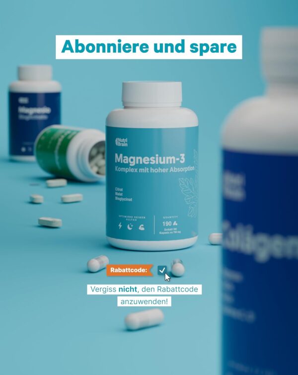 Magnesium 3X Premium: Malat, Bisglycinat und Citrat | Tagesenergie, Schlaf und Umfassende Muskelregeneration | Hochabsorbierende Formel | Verdauungs- und Knochengesundheit | 190 Kapseln – Bild 7