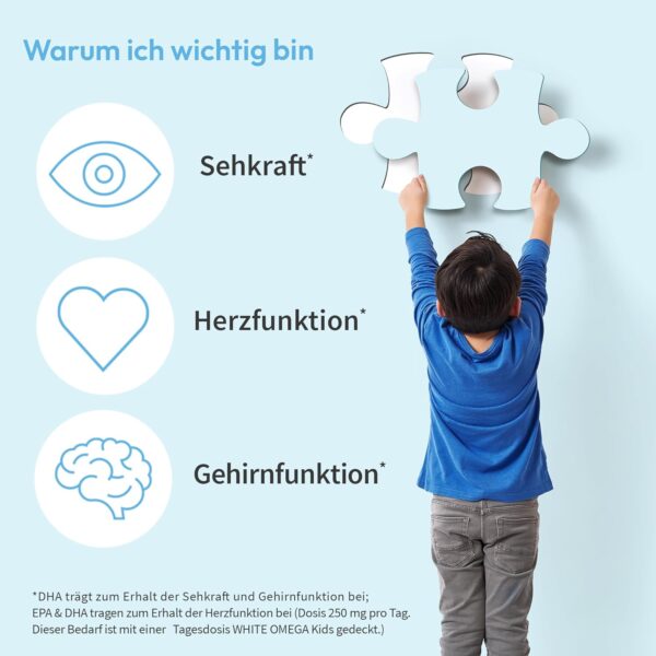Omega-3 Kapseln für Kinder – Vergleichssieger 2025 – 518 mg Fischöl mit DHA & EPA – zuckerfrei – 90 Mini-Kapseln (1 Monat) – Bild 2