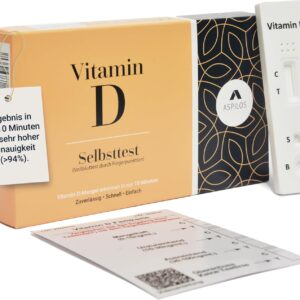 ASPILOS Vitamin D Schnelltest - Vitamin D Test für Zuhause - Ergebnis in 10 Minuten - Zuverlässig & Präzise - Leichte Anwendung