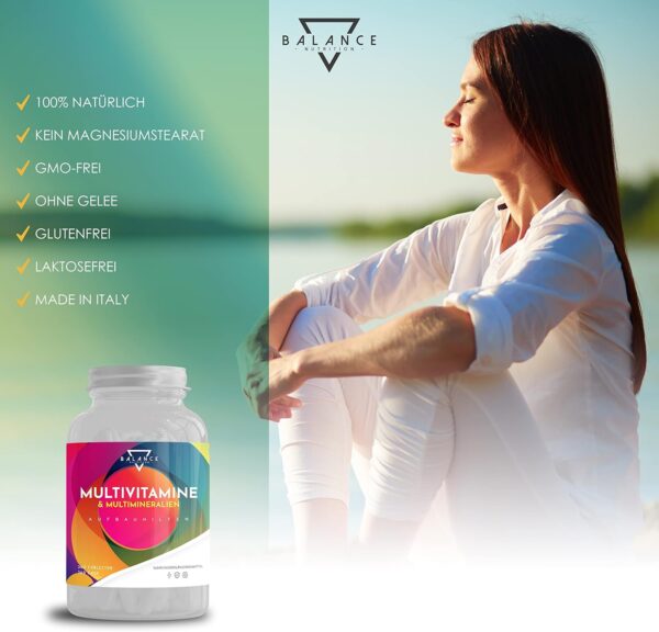 MULTIVITAMIN - 360 TABLETTEN (12 Monate) | Multivitamin Tabletten Hochdosiert | Vitamine A-Z Hochdosiert | Vitamine, Mineralstoffe mit Vitamin A, B, C, D3, E, Zink, Selen, Kupfer – Bild 5