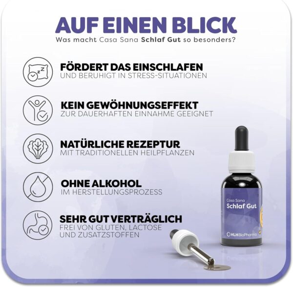 Casa Sana Schlaf Gut, 30 ml - Für einen erholsamen Schlaf und eine gesunde Entwicklung - Bei Einschlaf- und Durchschlafproblemen – Bild 5