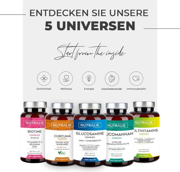 Magnesium Glycinat + Citrat - Komplex mit B6 B5 C Hochdosiert - 2145mg Magnesium Kapseln mit Vitamine B6 B5 und C + Magnesium Glycinat + Magnesiumcitrat -120 Magnesium Vegan Kapseln - Nutralie – Bild 6