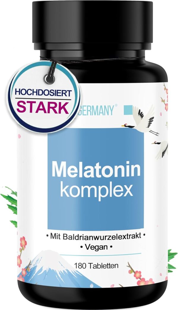 MBMGermany® Melatonin Schlaftabletten hochdosiert [SOFORT EFFEKT] mit Baldrianwurzel-Extrakt + Laborgeprüft in Deutschland