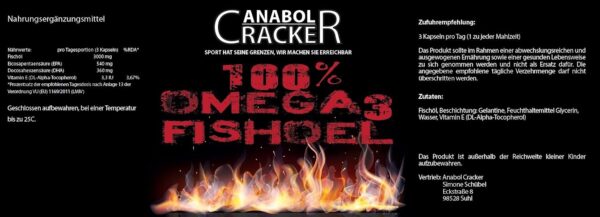 Anabol Cracker 520 Omega 3 Kapseln, hochdosiert 3000 mg Tagesdosis mit EPA DHA + Vitamin E Essentielle Omega Fettsäuren – Bild 8