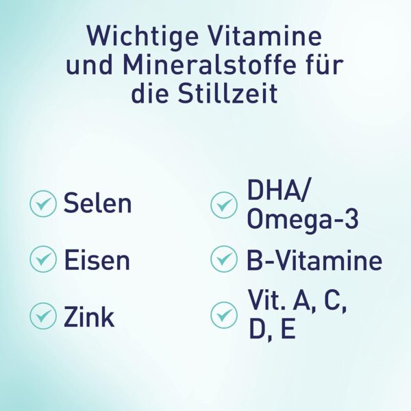 Elevit 3 - Nährstoffversorgung von Mutter und Kind ab der Stillzeit - Nahrungsergänzungsmittel mit Omega-3-Fettsäuren, Vitaminen und Mineralstoffen - 1 x 30 Kapseln – Bild 6