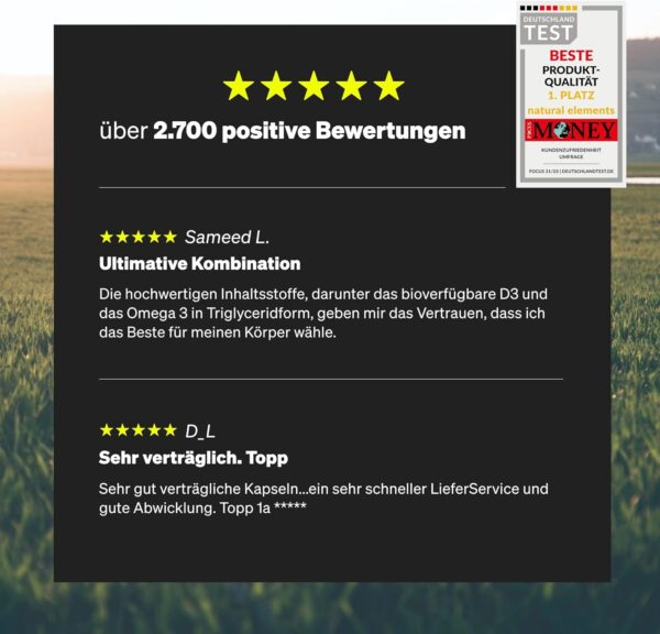 Vitamin D3 + K2 + Omega 3 – Premium K2VITAL® von Kappa 99,7+% All-Trans K2 – Premium Omega 3 in Triglycerid Form und bioverfügbares D3 – in Deutschland produziert & laborgeprüft – Bild 5