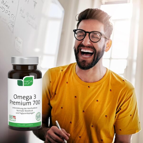 NICApur Omega 3 Premium 700 - Omega-3-Fettsäuren EPA + DHA - 60 Kapseln – Bild 3