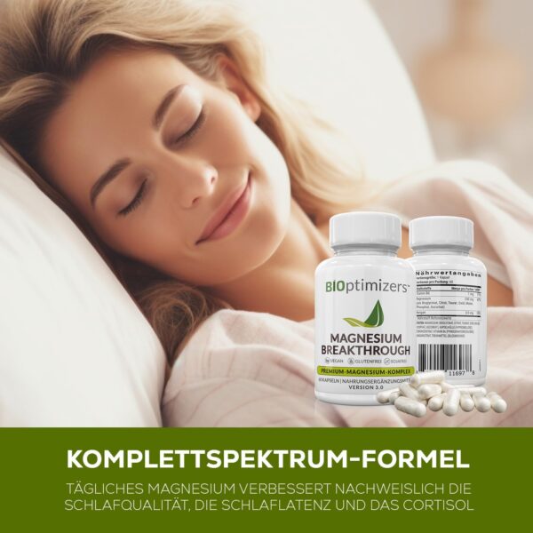 BiOptimizers Magnesium Breakthrough 3.0 | 7 Magnesiumarten: Chelat, Citrat, Bisglycinat, Malat, Aspartat, Taurat, Oratat | 60 Kapseln – Bild 7
