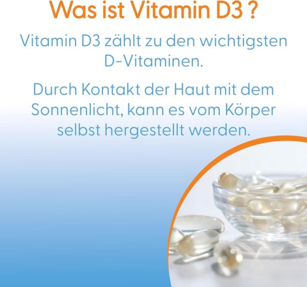 Doctor's Best, Vitamin D3, 5.000IU, Hochdosiert, Depot Wochendosis, 180 Weichkapseln, Laborgeprüft, Sojafrei, Glutenfrei, Ohne Gentechnik – Bild 3