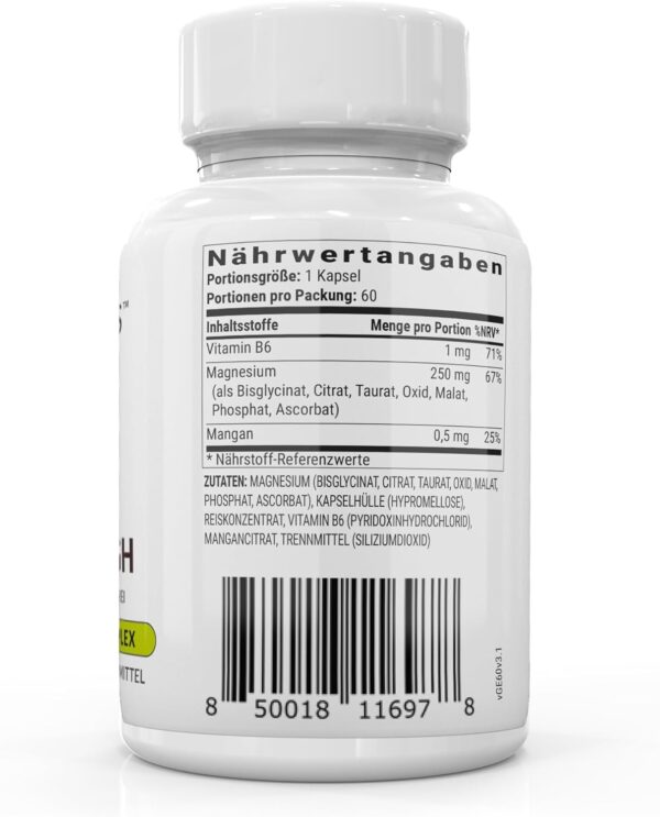 BiOptimizers Magnesium Breakthrough 3.0 | 7 Magnesiumarten: Chelat, Citrat, Bisglycinat, Malat, Aspartat, Taurat, Oratat | 60 Kapseln – Bild 3