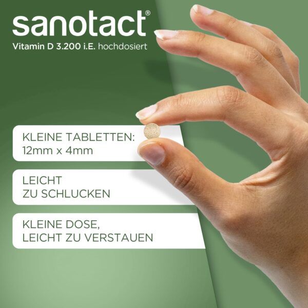 sanotact Vitamin D 3200 ie 100% pflanzliches Vitamin D aus Bierhefe, 90 natürliche Tabletten, vegan – Bild 3