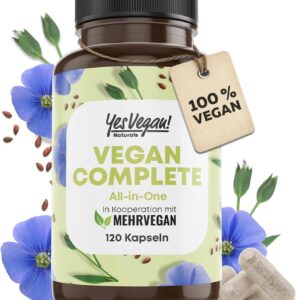 Vegan Multivitamin & Mineralien mit 14 Vitaminen u.a. B12, Jod, Eisen, Cholin (120 Kapseln hochdosiert) für Veganer & Vegetarier - Vegan Supplements - Vegetarier Vitamine - Multivitamin vegan
