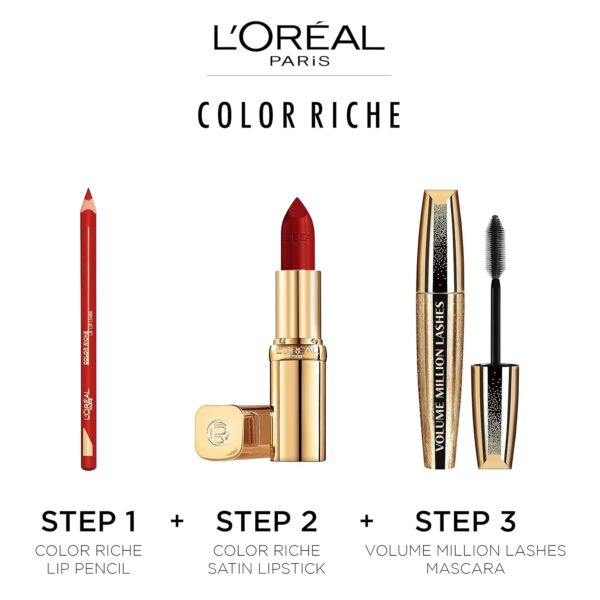L'Oréal Paris Color Riche Satin Smooth Lippenstift, feuchtigkeitsspendende, reine Pigment-Lippenfarbe, mit Omega 3 & Vitamin E, 153 Rendezvous – Bild 6
