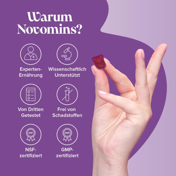 Schlafgummis für Kinder – Nahrungsergänzungsmittel für Kinder in der Nacht – Melatonin-Alternative zur Schlafenszeit – Vegan – Glutenfrei – Magnesium – L-Theanin – B12 – von Novomins – Bild 7