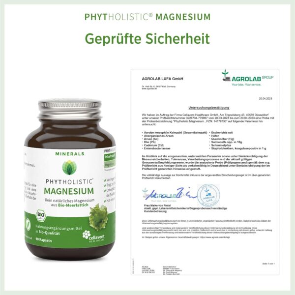 Bio Magnesium Kapseln | 100% natürlich aus Bio-Meerlattich | 337mg reines, pflanzliches Magnesium pro Tagesdosis | ohne künstliche Zusätze | Magnesium Komplex vegan | Magnesium hochdosiert im Glas – Bild 9