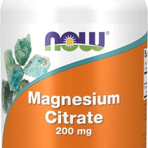 Now Foods Magnesium Citrate, 200mg Magnesium, 100 vegane Tabletten, Laborgeprüft, Vegetarisch, Glutenfrei, Sojafrei, Ohne Gentechnik