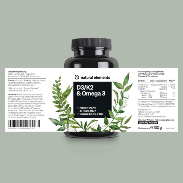 Vitamin D3 + K2 + Omega 3 – Premium K2VITAL® von Kappa 99,7+% All-Trans K2 – Premium Omega 3 in Triglycerid Form und bioverfügbares D3 – in Deutschland produziert & laborgeprüft – Bild 6