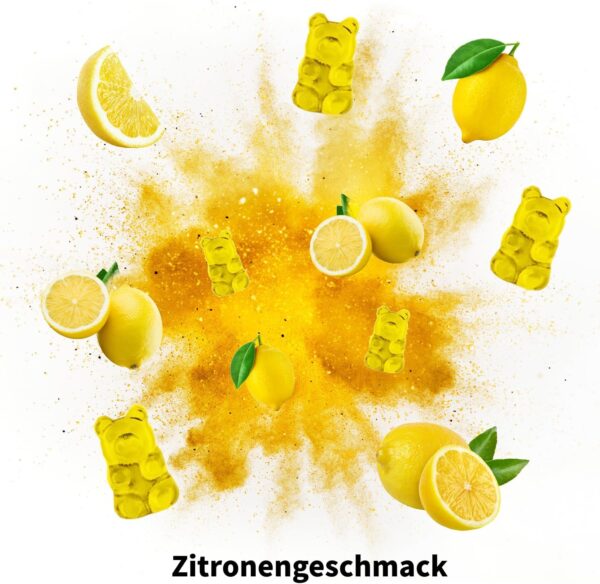 Omega 3 Gummibärchen mit Vitamin E aus Fischöl mit Zitronengeschmack – Hochdosiert Omega 3 Fettsäuren EPA und DHA – 400 mg EPA + 200 mg DHA – Omega 3 Gummies – 60 Einheiten – Bild 6