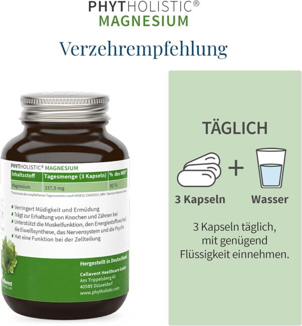 Bio Magnesium Kapseln | 100% natürlich aus Bio-Meerlattich | 337mg reines, pflanzliches Magnesium pro Tagesdosis | ohne künstliche Zusätze | Magnesium Komplex vegan | Magnesium hochdosiert im Glas – Bild 7