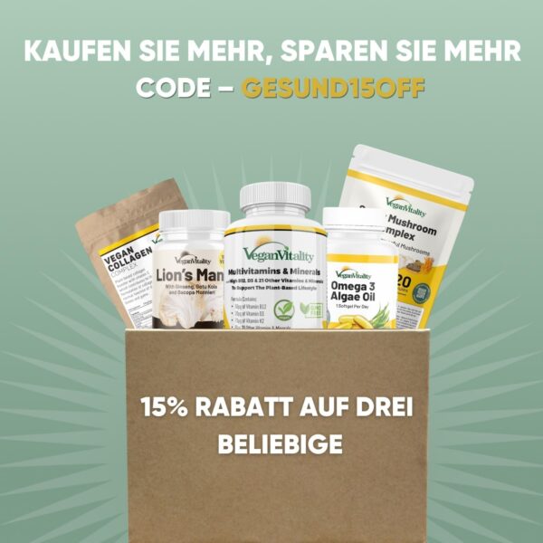 Vegan Multivitamin Tabletten hochdosiert - Vitamin b12 vegan & Eisen. 180 Multivitamin Tabletten Nahrungsergänzungsmittel - 6 Monate Vegan & Vegetarier - Alle Vitamine in einer Tablette – Bild 6