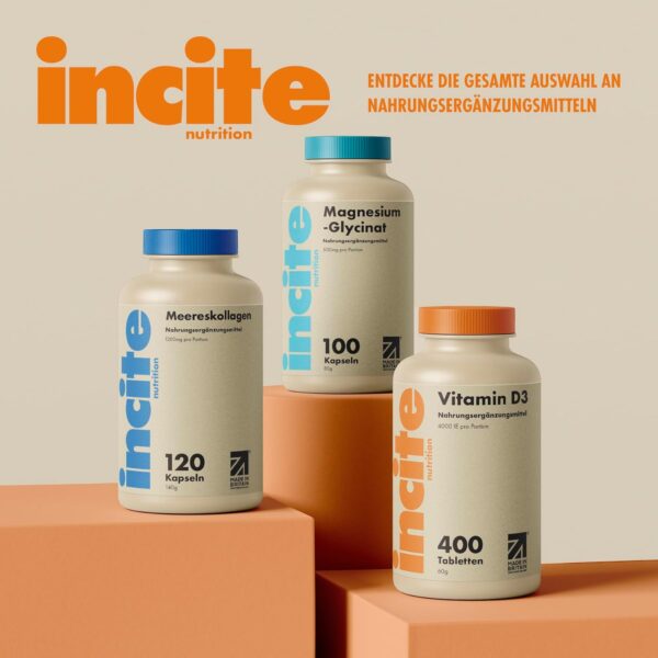 Vitamin D3-400 leicht einnehmbare Premium Vitamin D3-Mikrotabletten – Tablette Cholecalciferol VIT D3-Vegetarisches Nahrungsergänzungsmittel-Hergestellt von Incite Nutrition in Großbritannien – Bild 8