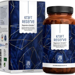 Magnesium Komplex hochdosiert - Komplex mit: Magnesiumcitrat, Bisglycinat, Magnesium Malat und Magnesiumoxid - Vegan - 180 Kapseln