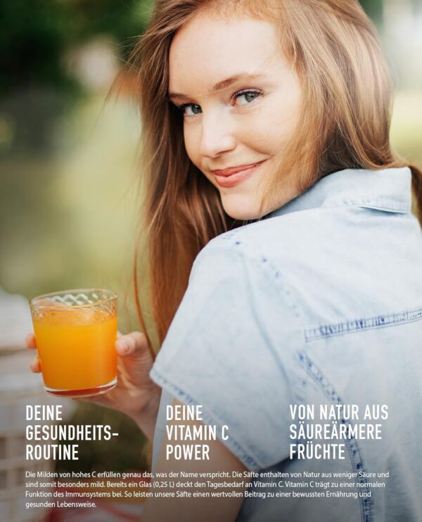 hohes C Milder Multivitamin (6 x 1l), 100% Saft, Apfel, Orange, Acerola, Mango, 7 Vitamine, ohne Zuckerzusatz laut Gesetz, weniger Säure, vegan – Bild 4