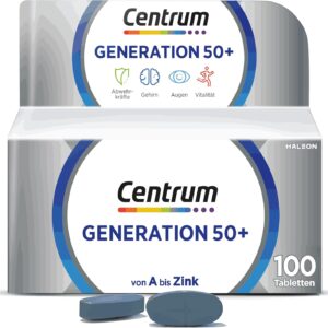 Centrum Generation 50+, 100 St. - Hochwertiges Nahrungsergänzungsmittel für Best Ager zur täglichen Komplettversorgung mit Mikronährstoffen - Verpackung kann variieren