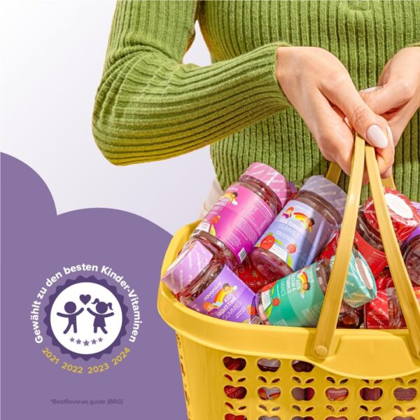 Magnesium Gummibärchen für Kinder – Vegan – 1 Monatsvorrat – Kaubarer Magnesium Komplex für Kinder – 30 Kaubare Vitamine Kinder – 455 mg Magnesiumcitrat mit 50 mg Magnesium – von Novomins – Bild 2