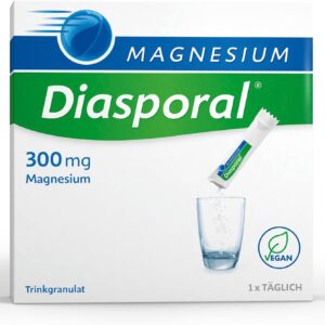 Magnesium-Diasporal 300 mg Trinkgranulat Sticks | Hochdosiertes Magnesiumcitrat | Bei Muskelkrämpfen durch Magnesiummangel | Leichter Orangengeschmack | Vegan laktose- und glutenfrei | 20 Sticks