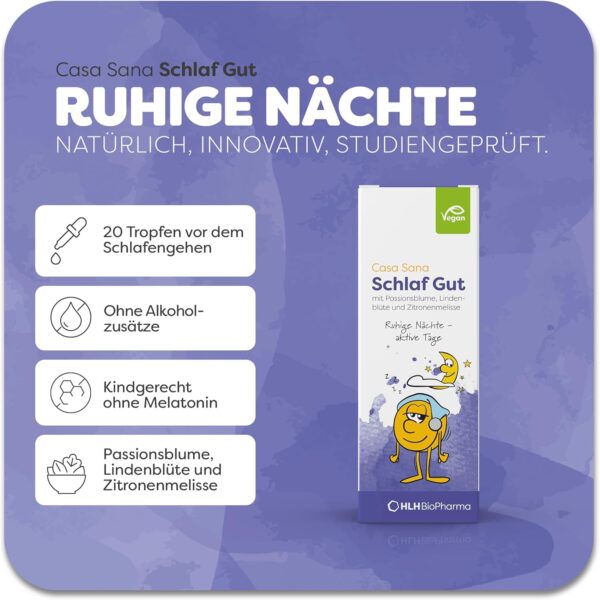 Casa Sana Schlaf Gut, 30 ml - Für einen erholsamen Schlaf und eine gesunde Entwicklung - Bei Einschlaf- und Durchschlafproblemen – Bild 4