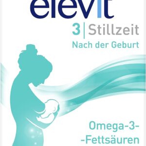 Elevit 3 - Nährstoffversorgung von Mutter und Kind ab der Stillzeit - Nahrungsergänzungsmittel mit Omega-3-Fettsäuren, Vitaminen und Mineralstoffen - 1 x 30 Kapseln